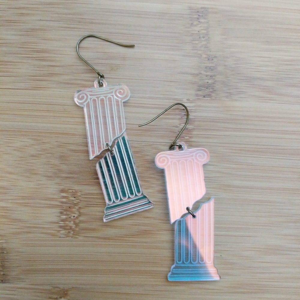 While Odin Sleeps Holographic Lucite Earrings